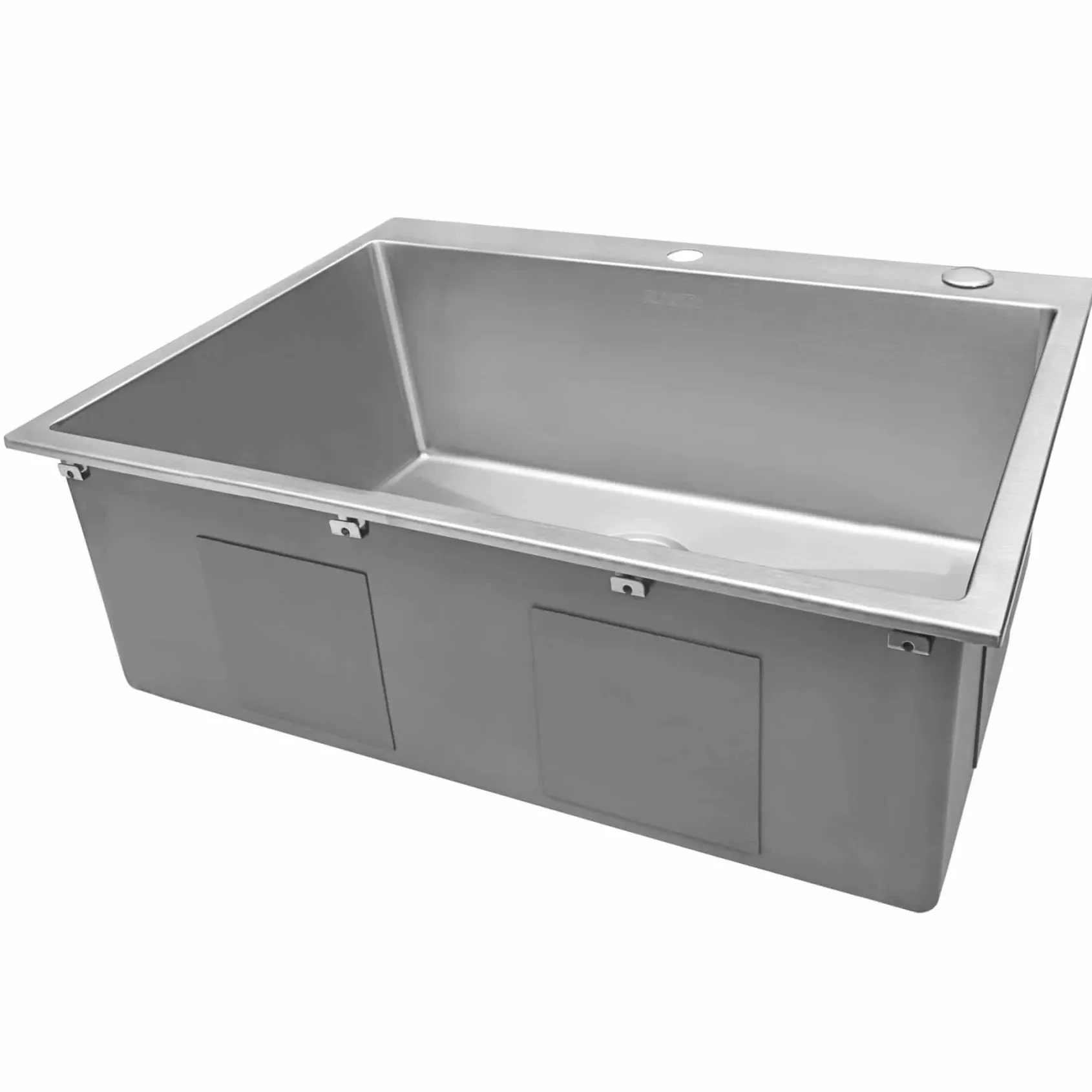 Ruvati Tirana Pro 27 x 20 inch Drop-in 16 Gauge Stainless Steel Rounded Corners Topmount Kitchen Sink Single Bowl, 16, RVH8017