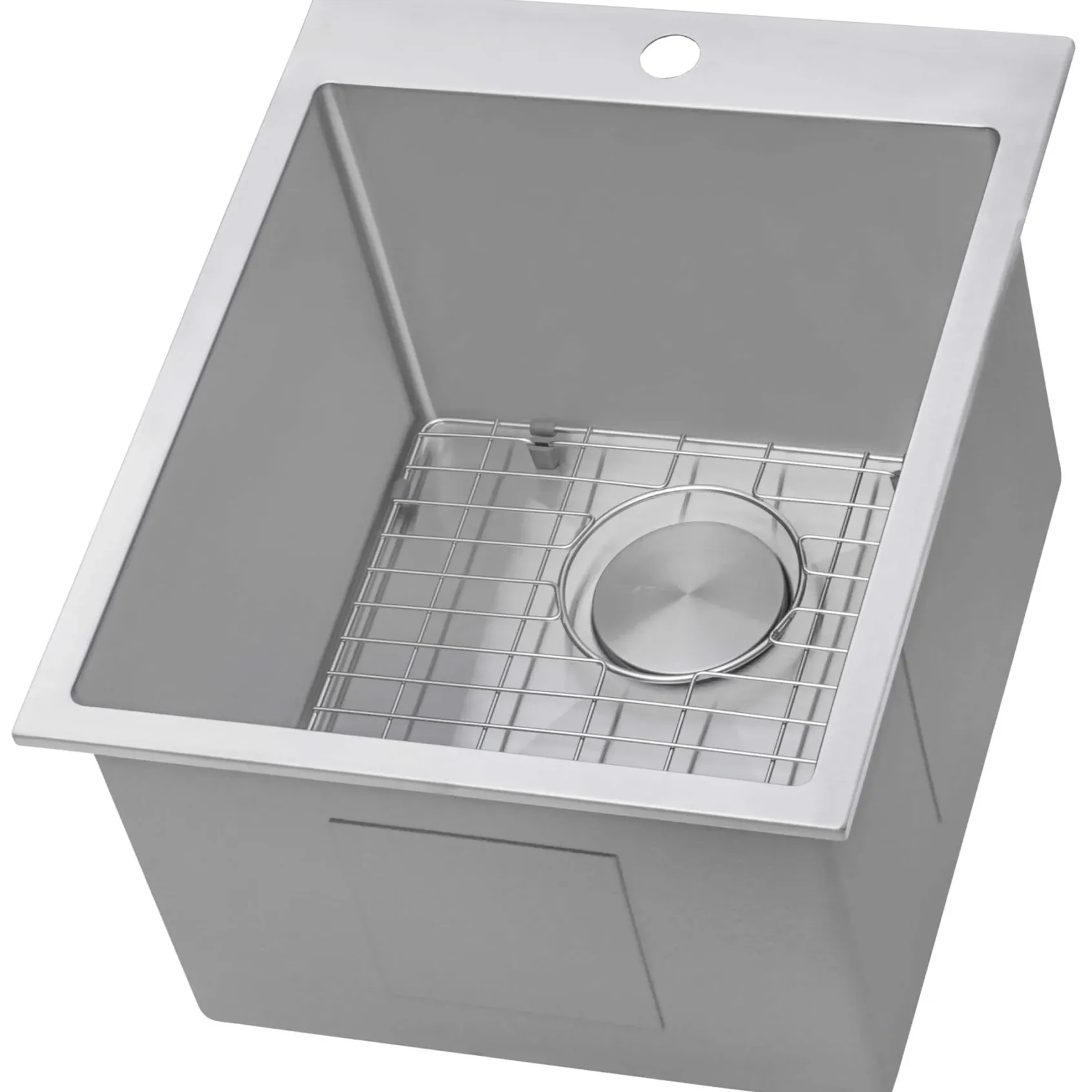 Ruvati Topmount Laundry Utility Sink 18 x 22 x 12 inch Rounded Corners Deep 16 Gauge Stainless Steel, RVU6018
