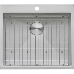 Ruvati Topmount Laundry Utility Sink 25 x 22 x 12 inch Rounded Corners Deep 16 Gauge Stainless Steel, RVU6015