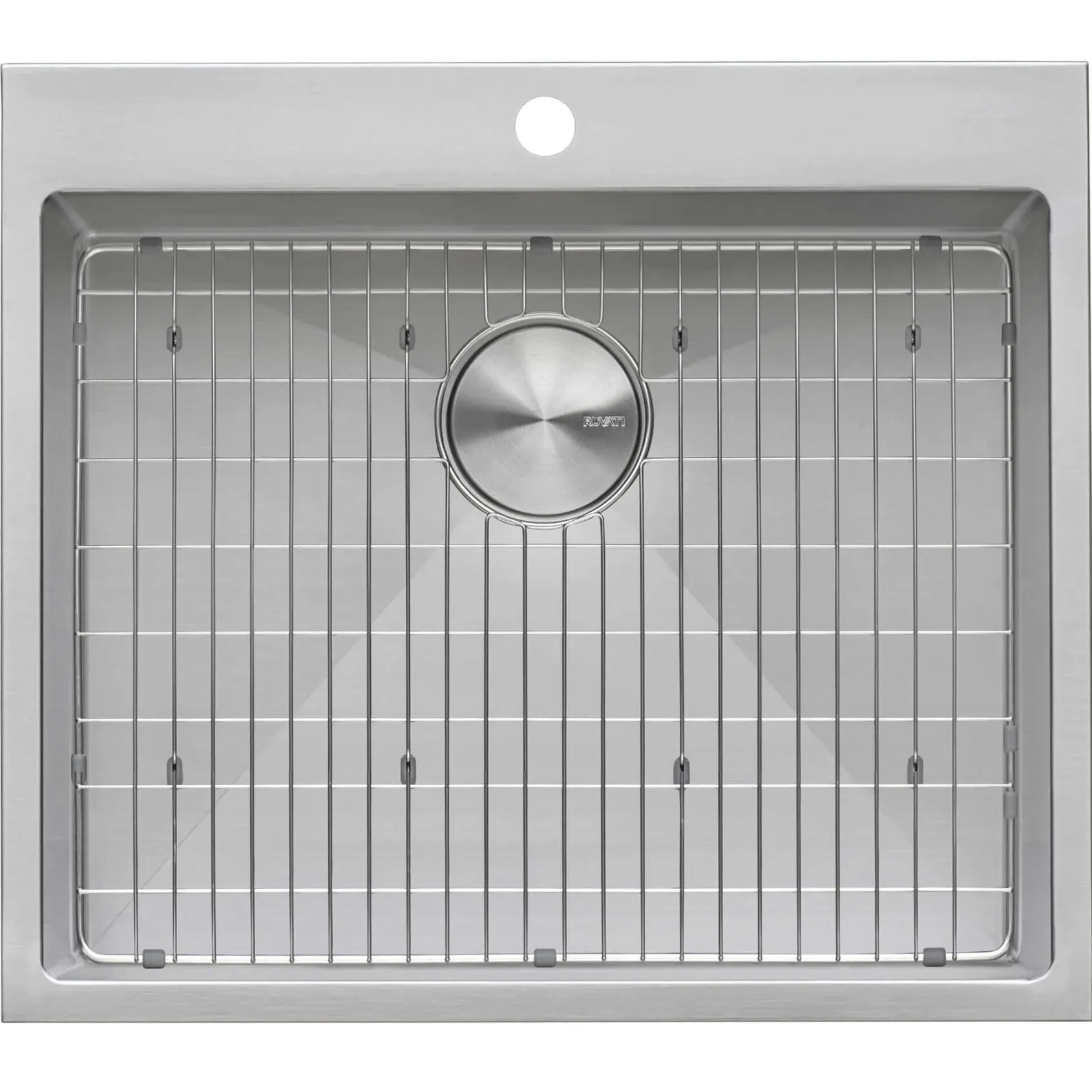 Ruvati Topmount Laundry Utility Sink 25 x 22 x 12 inch Rounded Corners Deep 16 Gauge Stainless Steel, RVU6015