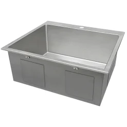 Ruvati Topmount Laundry Utility Sink 25 x 22 x 12 inch Rounded Corners Deep 16 Gauge Stainless Steel, RVU6015