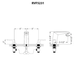Ruvati Tropea Widespread Bathroom Faucet, Brushed Nickel, Lever, RVF5231BN