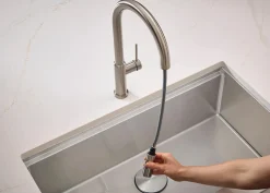 Ruvati Vestia Pull Down Kitchen Faucet, Stainless Steel, Single Lever, RVF1237BN