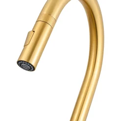 Ruvati Vestia Pull Down Kitchen Faucet, Brushed Gold, Single Lever, RVF1237SG