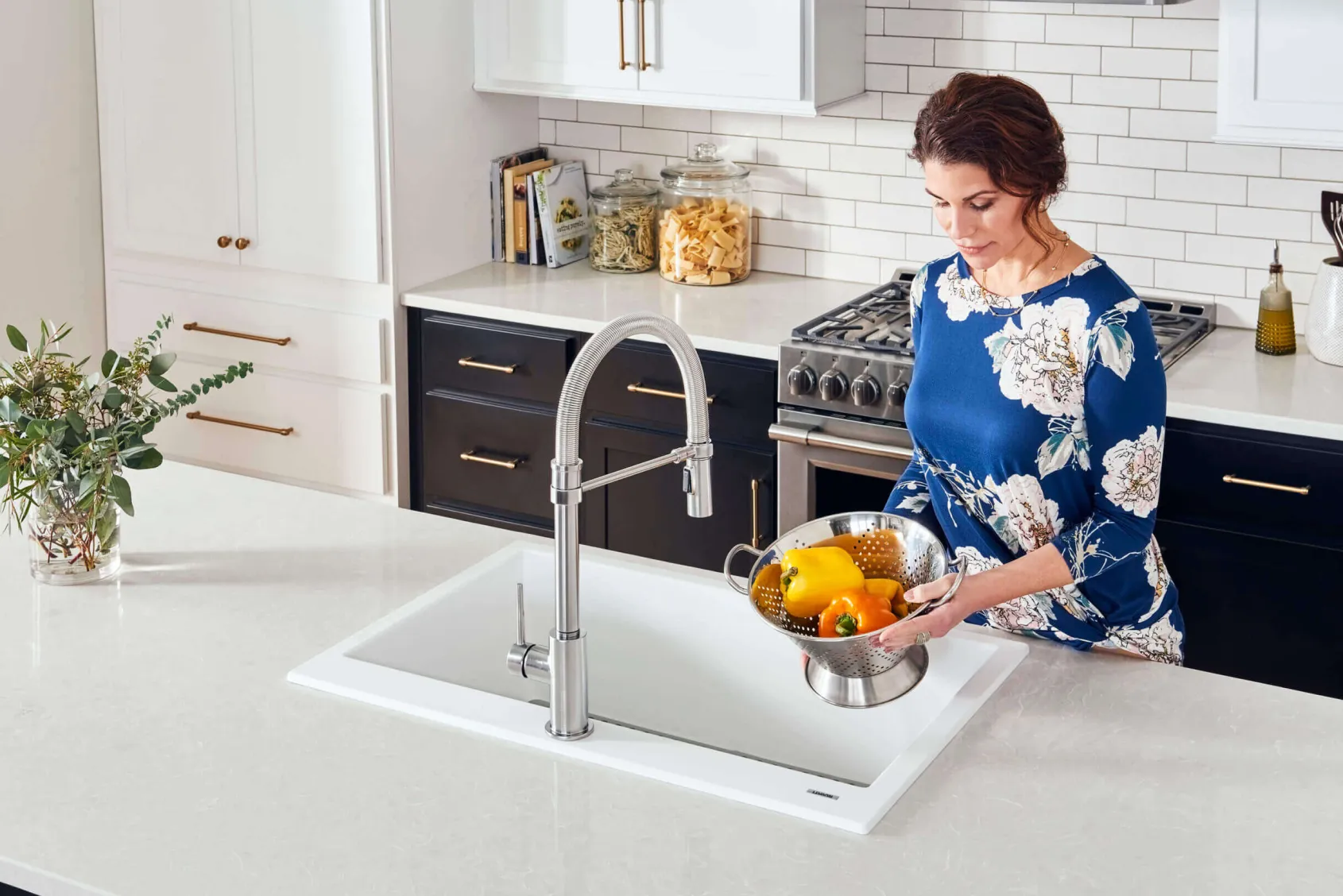 Ruvati 27" Drop-in Topmount Granite Composite Kitchen Sink, Arctic White, RVG1027WH
