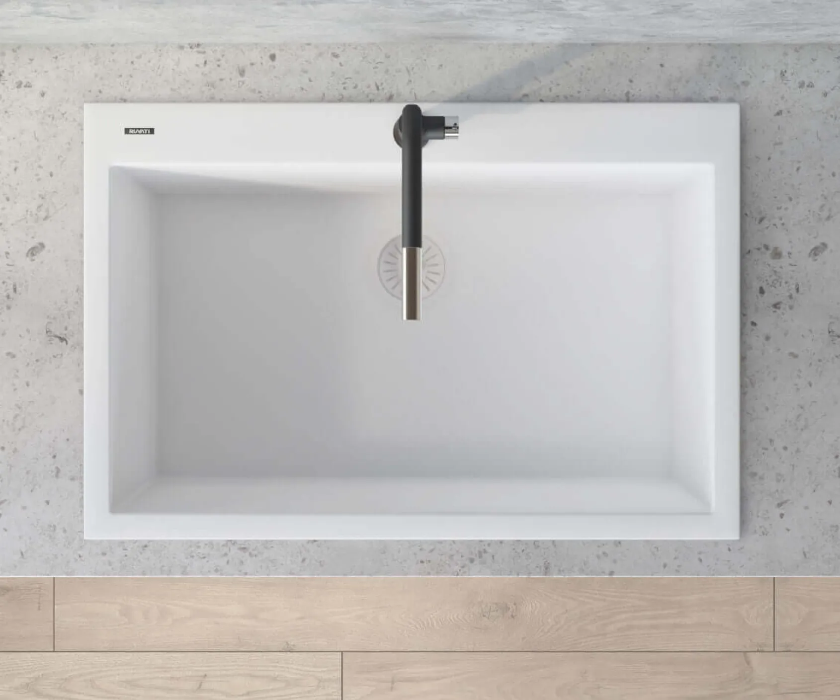 Ruvati 27" Drop-in Topmount Granite Composite Kitchen Sink, Arctic White, RVG1027WH