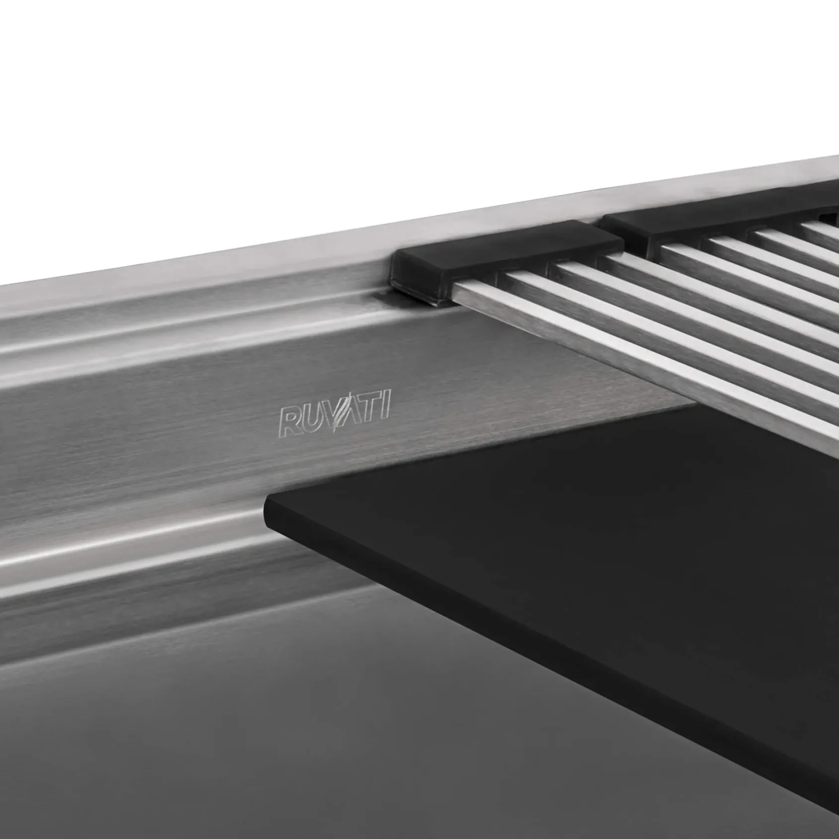 Ruvati Dual-Tier Nova 33" Undermount Stainless Steel Workstation Kitchen Sink, 16 Gauge, RVH8224
