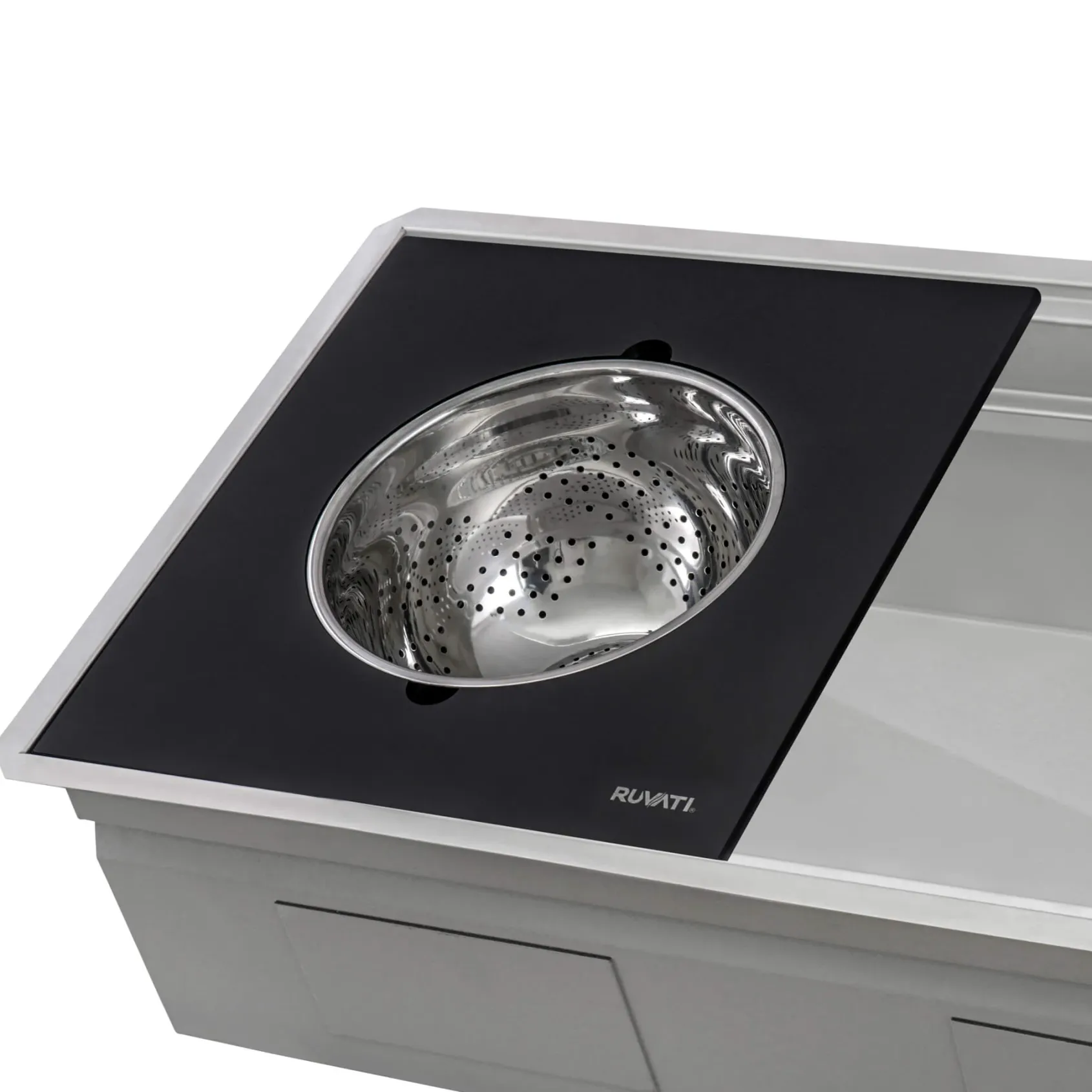 Ruvati Dual-Tier Nova 33" Undermount Stainless Steel Workstation Kitchen Sink, 16 Gauge, RVH8224