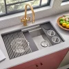 Ruvati Dual Tier Nova 33" Undermount Stainless Steel Workstation Kitchen Sink, 60/40 Double Bowl, RVH8254
