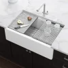 Ruvati epiCast 33" Granite Composite Workstation Apron-front Farmhouse Sink, Arctic White, RVG1533WH