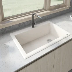 Ruvati epiGranite 33" Drop-in Topmount Granite Composite Kitchen Sink, Caribbean Sand, RVG1033CS