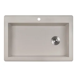Ruvati epiGranite 33" Drop-in Topmount Granite Composite Kitchen Sink, Caribbean Sand, RVG1033CS