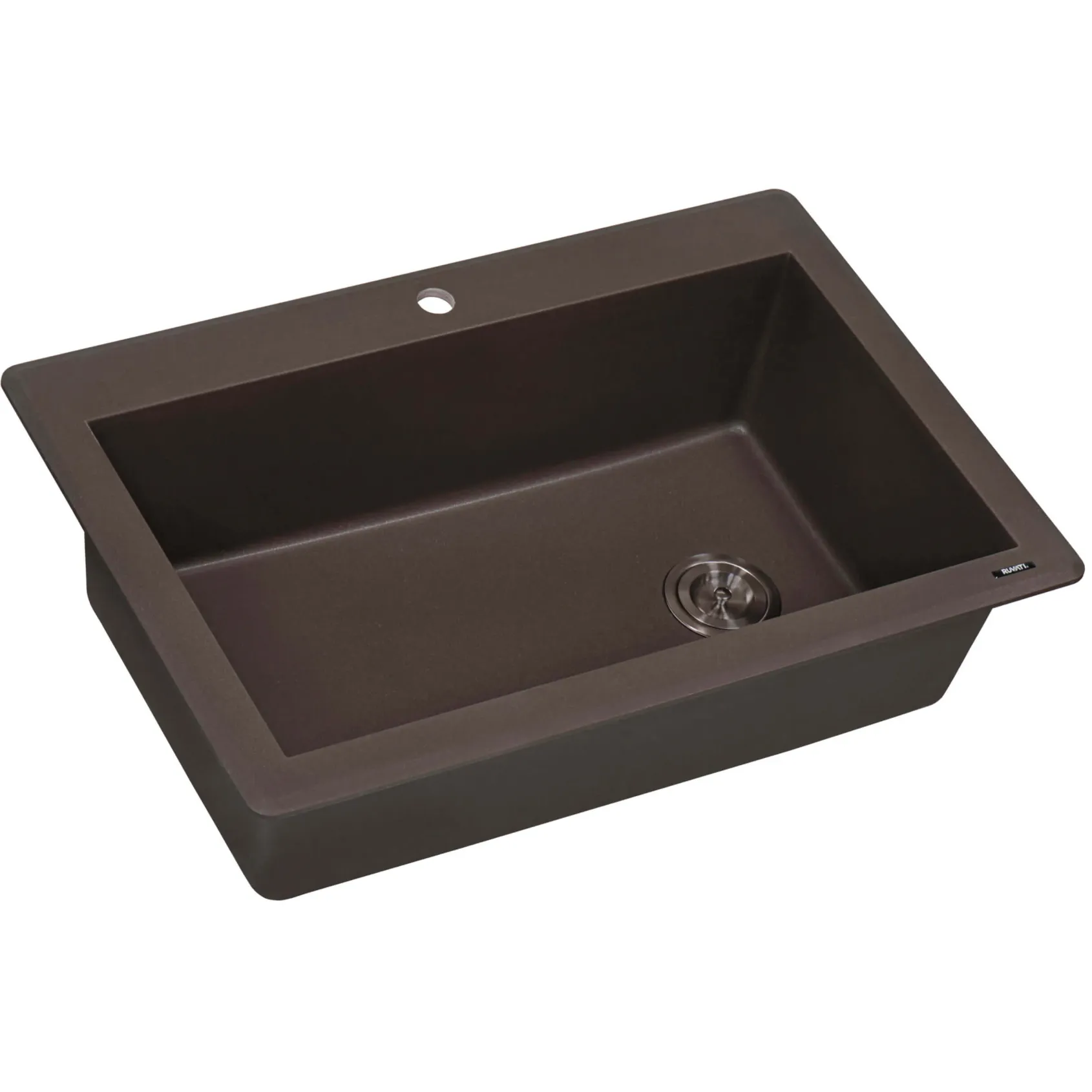 Ruvati epiGranite 33" Drop-in Topmount Granite Composite Kitchen Sink, Espresso / Coffee Brown, RVG1033ES