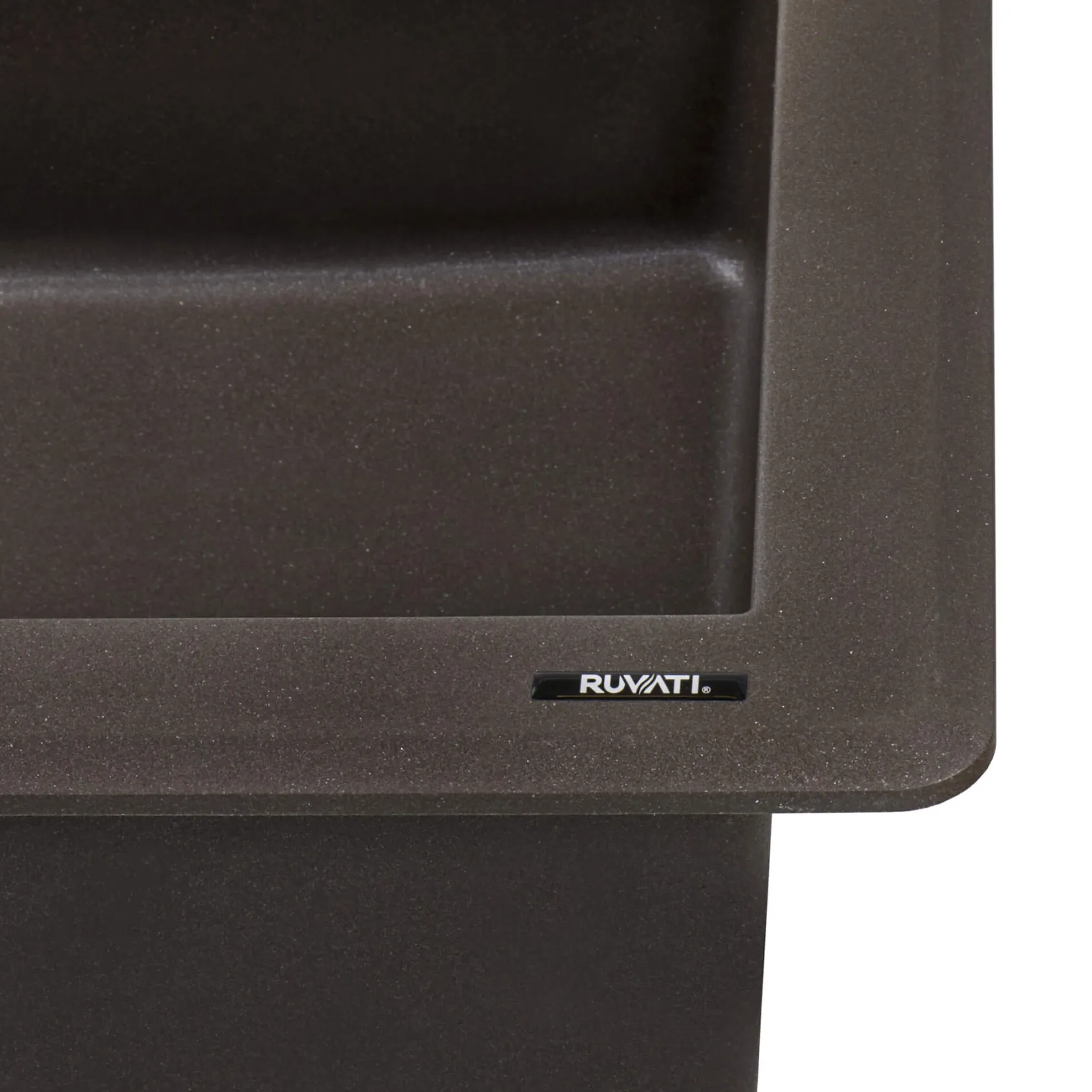 Ruvati epiGranite 33" Drop-in Topmount Granite Composite Kitchen Sink, Espresso / Coffee Brown, RVG1033ES