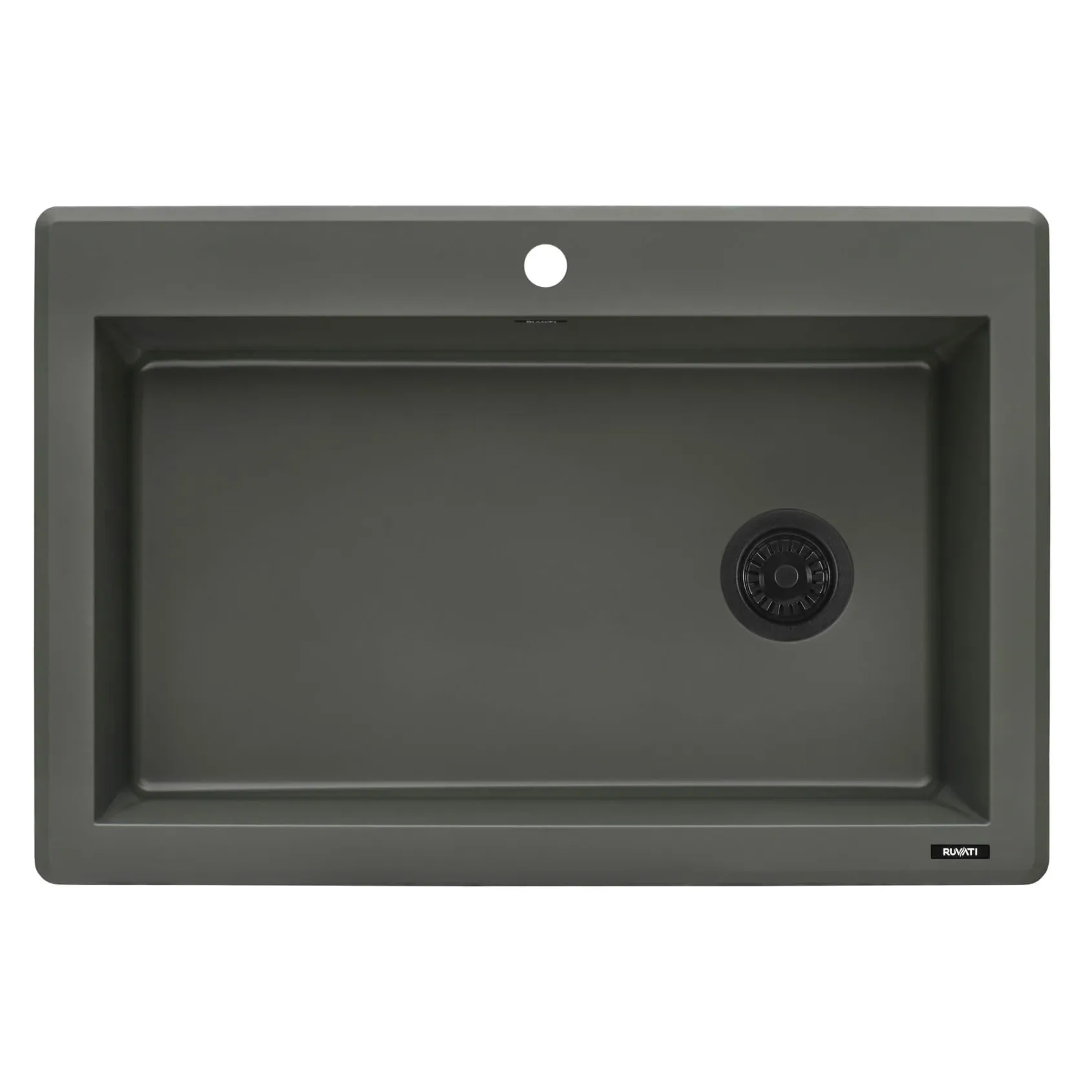 Ruvati epiGranite 33" Drop-in Topmount Granite Composite Kitchen Sink, Juniper Green, RVG1033RN