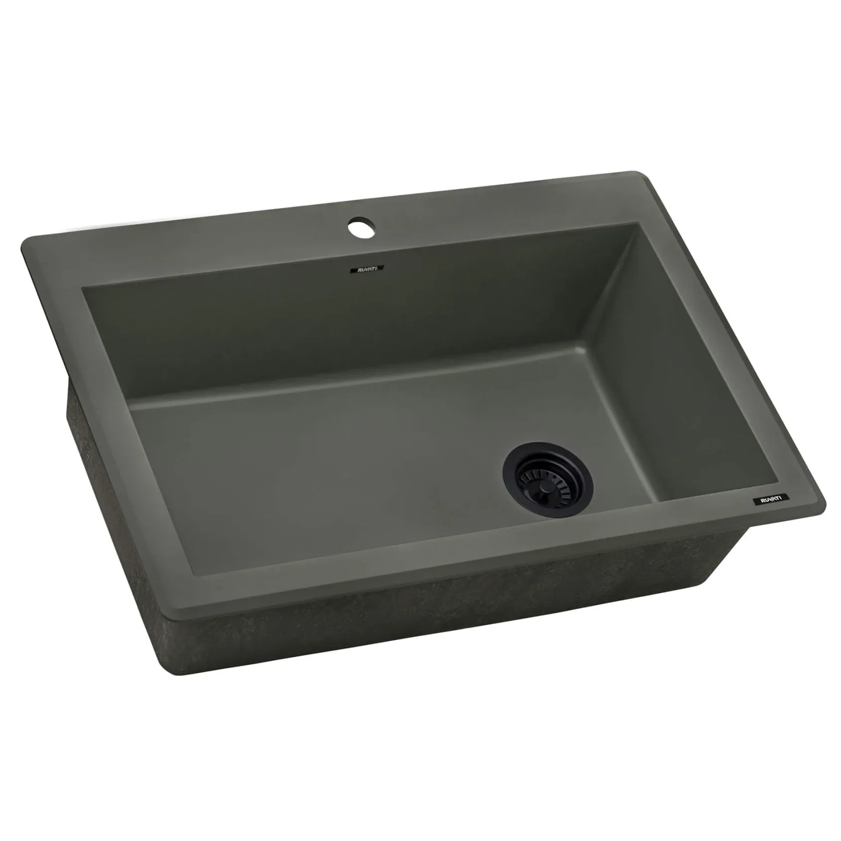 Ruvati epiGranite 33" Drop-in Topmount Granite Composite Kitchen Sink, Juniper Green, RVG1033RN