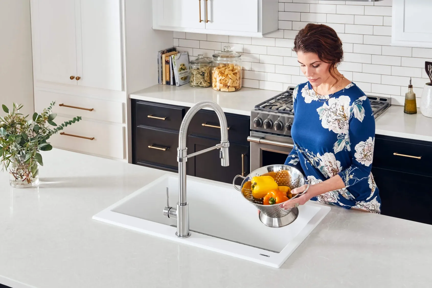 Ruvati epiGranite 33" Drop-in Topmount Granite Composite Kitchen Sink, Arctic White, RVG1080WH