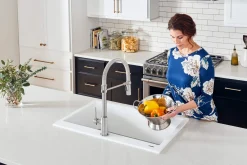 Ruvati epiGranite 30" Drop-in Topmount Granite Composite Kitchen Sink, Arctic White, RVG1030WH