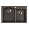 Ruvati epiGranite 33" Dual-Mount Granite Composite Kitchen Sink, 55/45 Double Bowl, Espresso / Coffee Brown, RVG1344ES