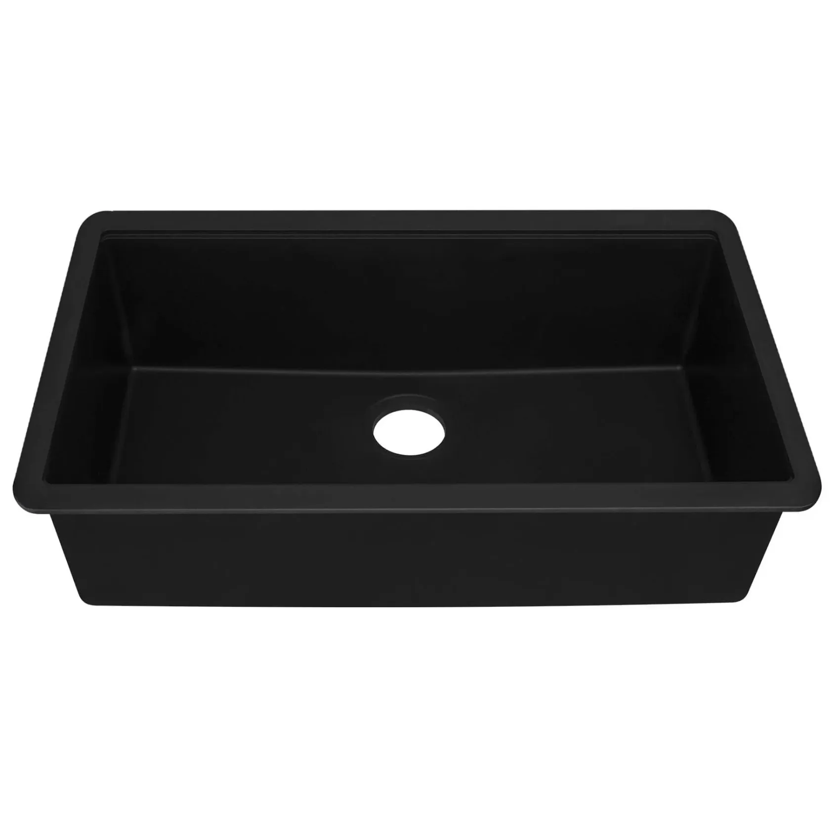 Ruvati epiGranite 33" Undermount Granite Composite Workstation Kitchen Sink, Midnight Black, RVG2083BK