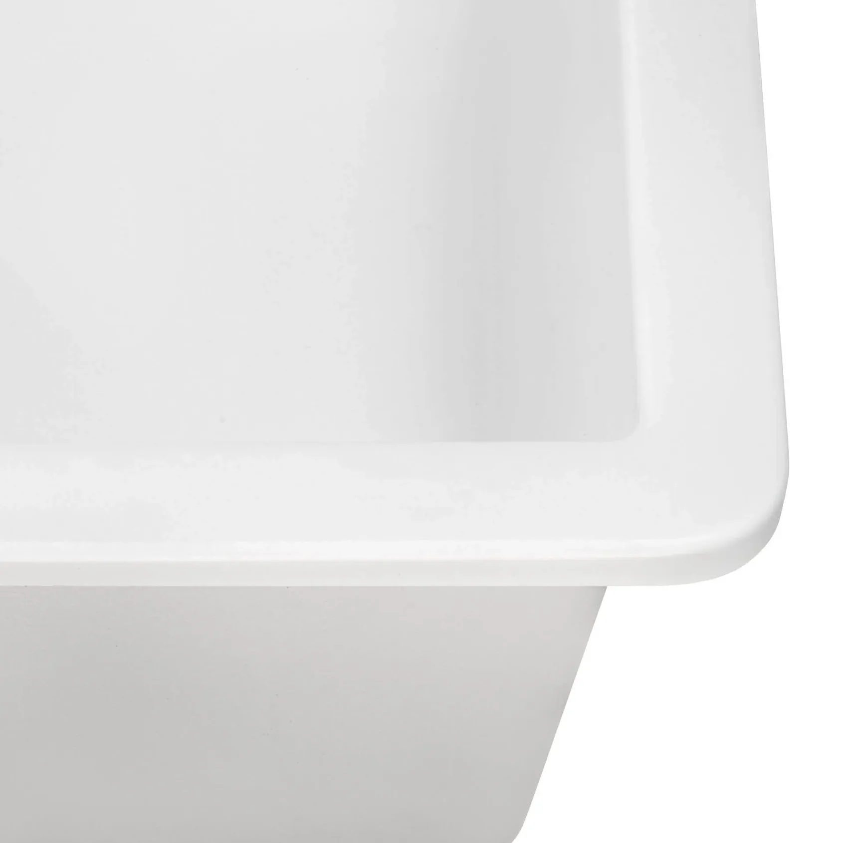 Ruvati epiGranite 33" Undermount Granite Composite Workstation Kitchen Sink, 60/40 Double Bowl, Arctic White Matte, RVG2347WH