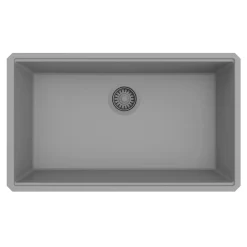 Ruvati epiGranite 33 x 19 inch Granite Composite Undermount Single Bowl Kitchen Sink, Urban Gray, RVG2080UG