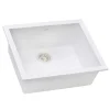 Ruvati epiGranite 23 x 17 inch Granite Composite Undermount Single Bowl Kitchen Sink, Arctic White, RVG2023WH