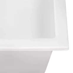 Ruvati epiGranite 23 x 17 inch Granite Composite Undermount Single Bowl Kitchen Sink, Arctic White, RVG2023WH