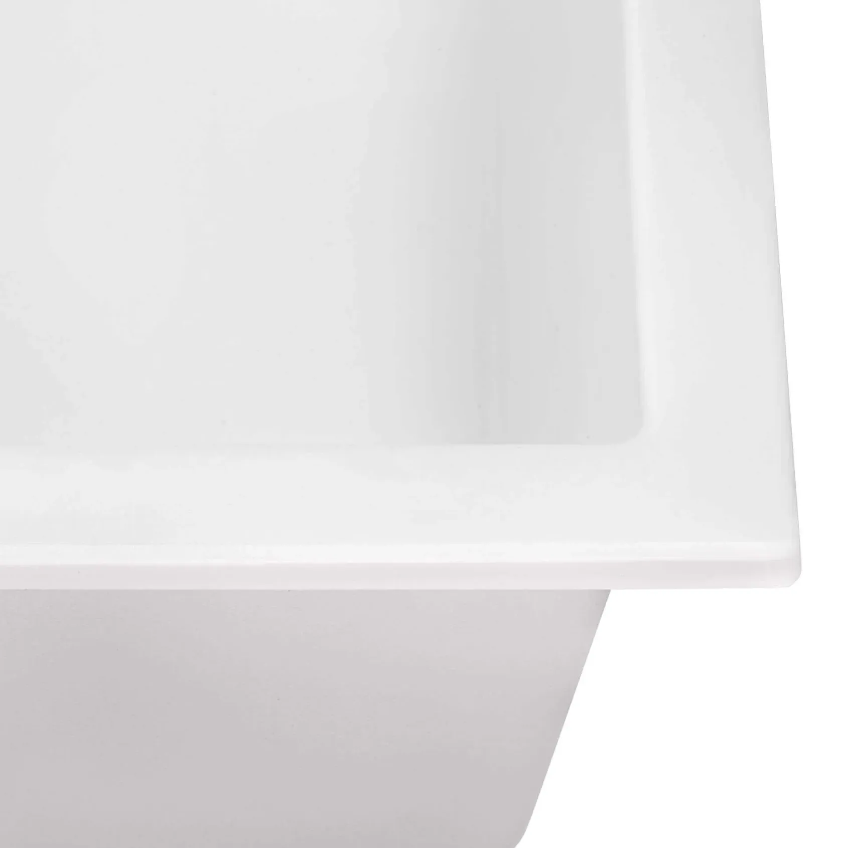 Ruvati epiGranite 23 x 17 inch Granite Composite Undermount Single Bowl Kitchen Sink, Arctic White, RVG2023WH