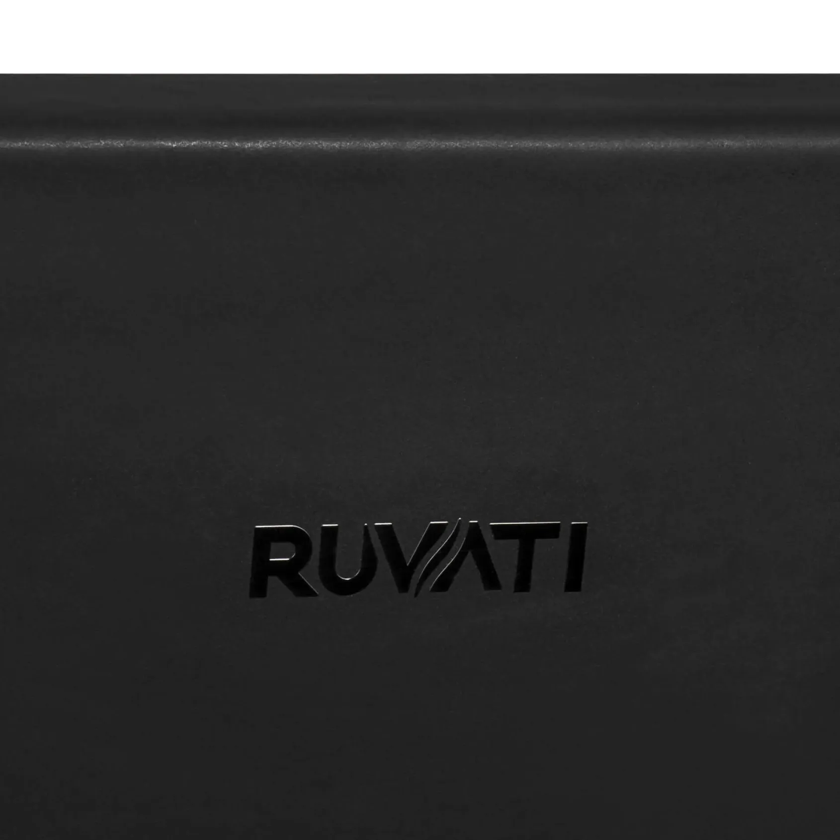 Ruvati Fiamma 30" Fireclay Farmhouse Sink, Matte Black and Brushed Gold, RVL4018GRG