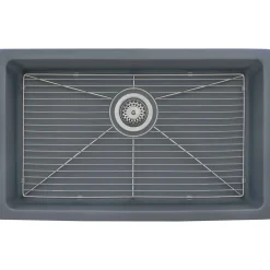 Ruvati Fiamma 30-inch Fireclay Undermount / Drop-in Topmount Kitchen Sink Single Bowl, Laguna Blue, RVL3030LU