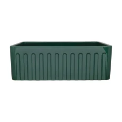 Ruvati Fiamma 30 x 20 inch Fireclay Reversible Farmhouse Apron-Front Kitchen Sink Single Bowl, Emerald Green, RVL2100EG
