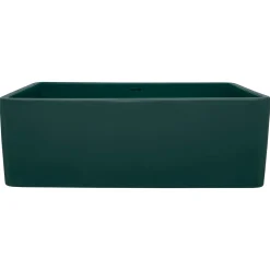 Ruvati Fiamma 30 x 20 inch Fireclay Reversible Farmhouse Apron-Front Kitchen Sink Single Bowl, Emerald Green, RVL2100EG