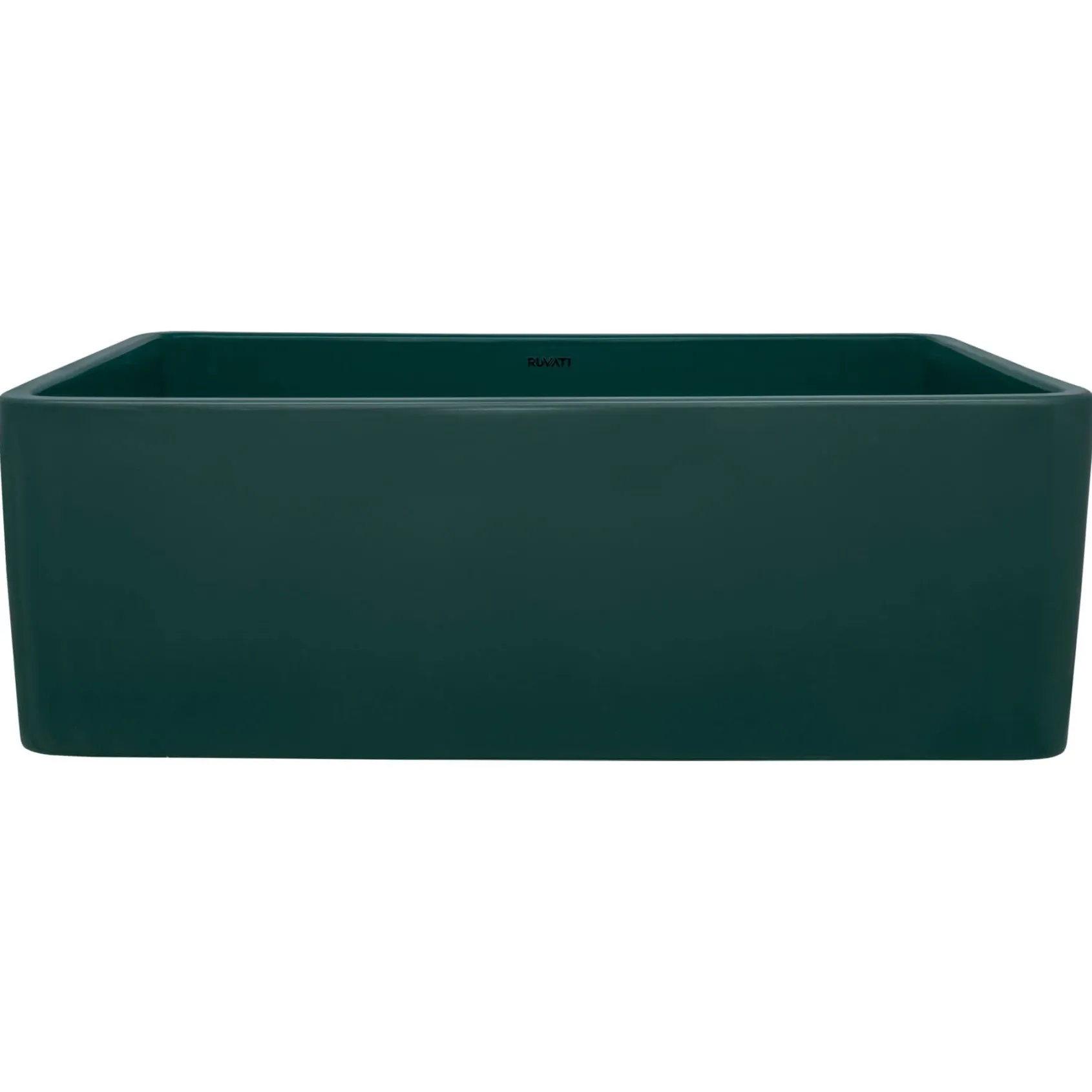 Ruvati Fiamma 30 x 20 inch Fireclay Reversible Farmhouse Apron-Front Kitchen Sink Single Bowl, Emerald Green, RVL2100EG