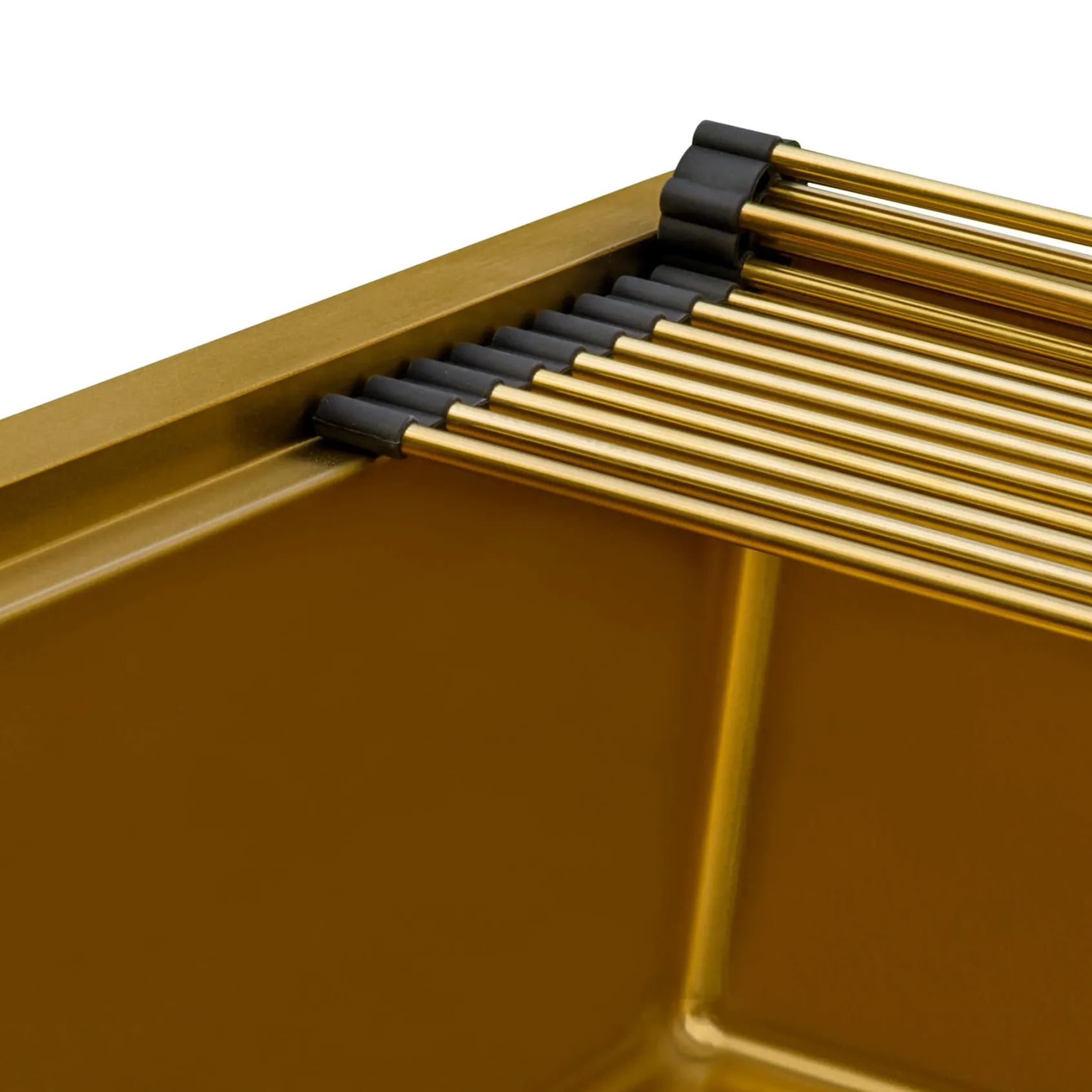 Ruvati Giana 33" Drop-in Topmount Stainless Steel Workstation Kitchen Sink, Matte Gold Brass Tone, 16 Gauge, RVH5003GG