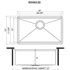 Ruvati Giana 30-inch Gunmetal Black Stainless Steel Workstation Undermount Kitchen Sink Single Bowl, 16, RVH6530BL