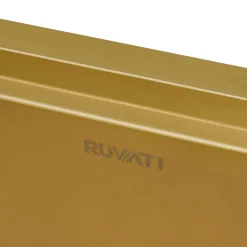 Ruvati Giana 30-inch Polished Brass Matte Gold Workstation Undermount Kitchen Sink Single Bowl, Stainless Steel, 16, Matte Gold Satin Brass, RVH6530GG