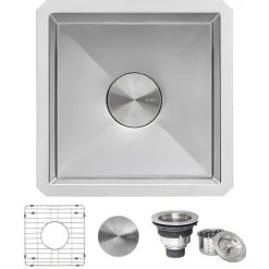 Ruvati Gravena 13" Undermount Rectangle Stainless Steel Bar/Prep Sink, 16 Gauge, Round Corners, RVH7013