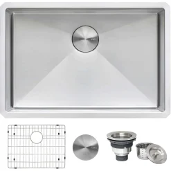 Ruvati Gravena 26" Undermount Stainless Steel Kitchen Sink, 16 Gauge, Rounded Corners, RVH7126