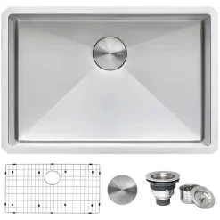Ruvati Gravena 28" Undermount Stainless Steel Kitchen Sink, 16 Gauge, Rounded Corners, RVH7250