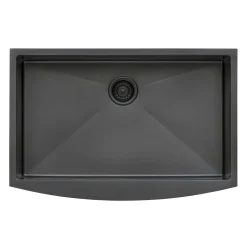Ruvati 36-inch Apron-Front Farmhouse Kitchen Sink - Gunmetal Black Matte Stainless Steel Single Bowl - RVH9880BL