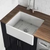 Ruvati 23-inch Fireclay Farmhouse Kitchen Laundry Utility Sink Single Bowl - White, RVL2468WH