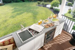 Ruvati Insulated Ice Chest and Outdoor Sink 29 x 20 inch BBQ Workstation Topmount T-316 Stainless Steel, RVQ6290