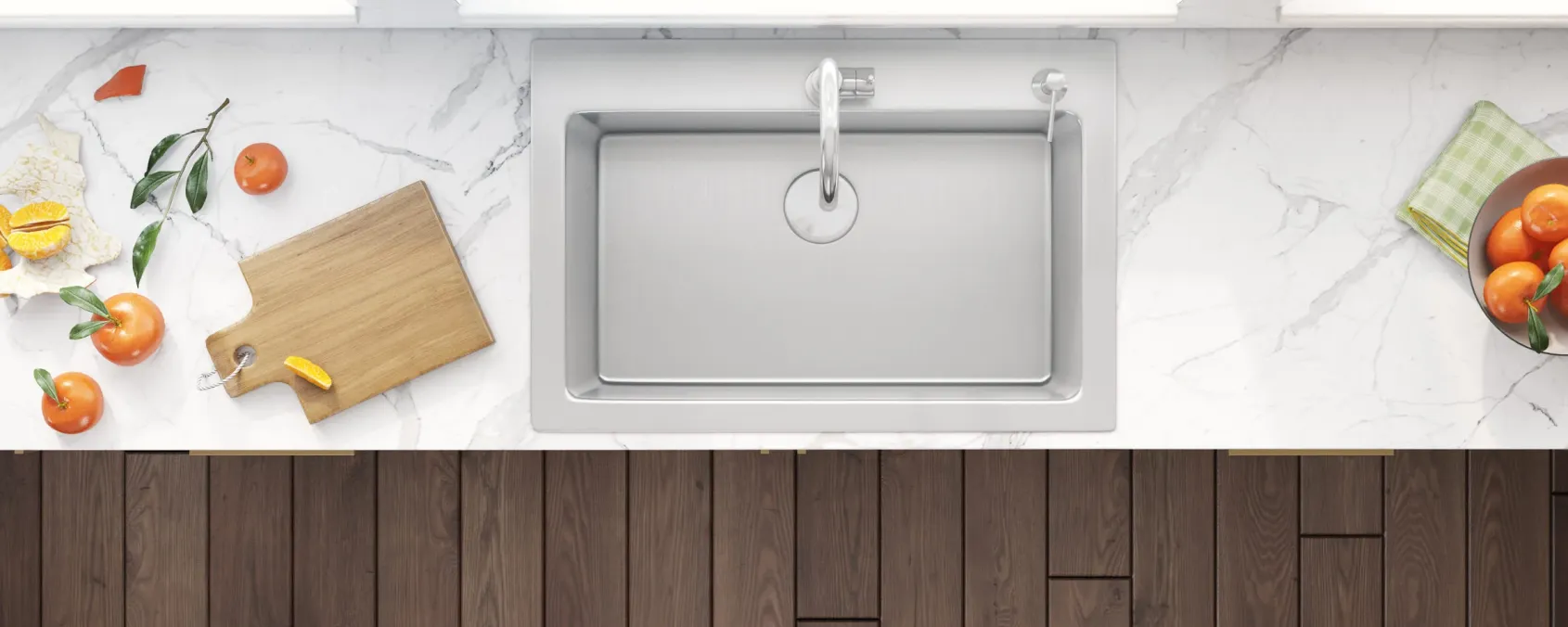 Ruvati Modena 33" Drop-in Topmount Stainless Steel Kitchen Sink, 16 Gauge, RVM5001