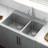 Ruvati Modena 33" Drop-in Topmount Stainless Steel Kitchen Sink, 70/30 Double Bowl, 16 Gauge, RVM5173