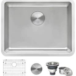 Ruvati Modena 20" Undermount Rectangle Stainless Steel Bar/Prep Sink, 16 Gauge, RVM5020