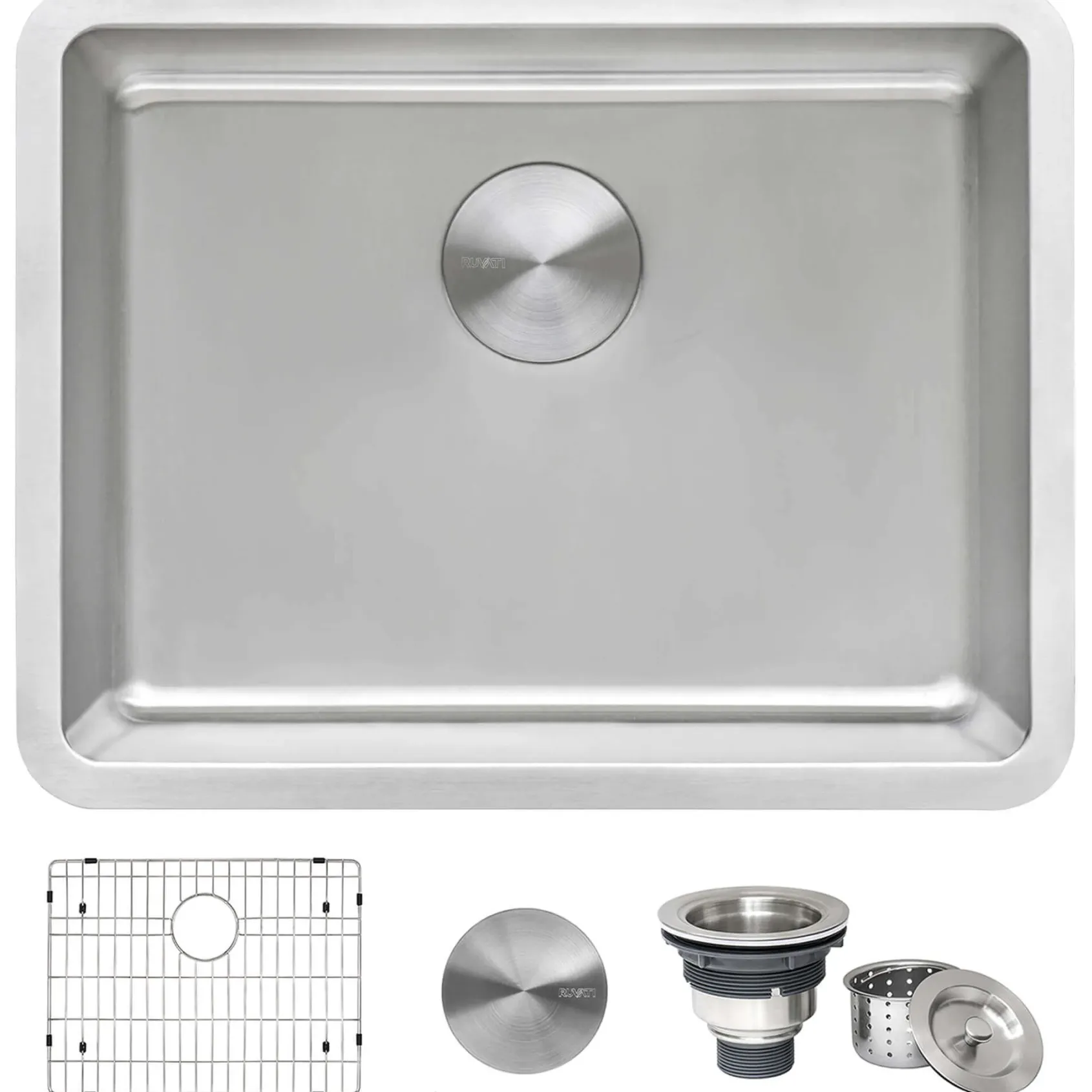 Ruvati Modena 20" Undermount Rectangle Stainless Steel Bar/Prep Sink, 16 Gauge, RVM5020