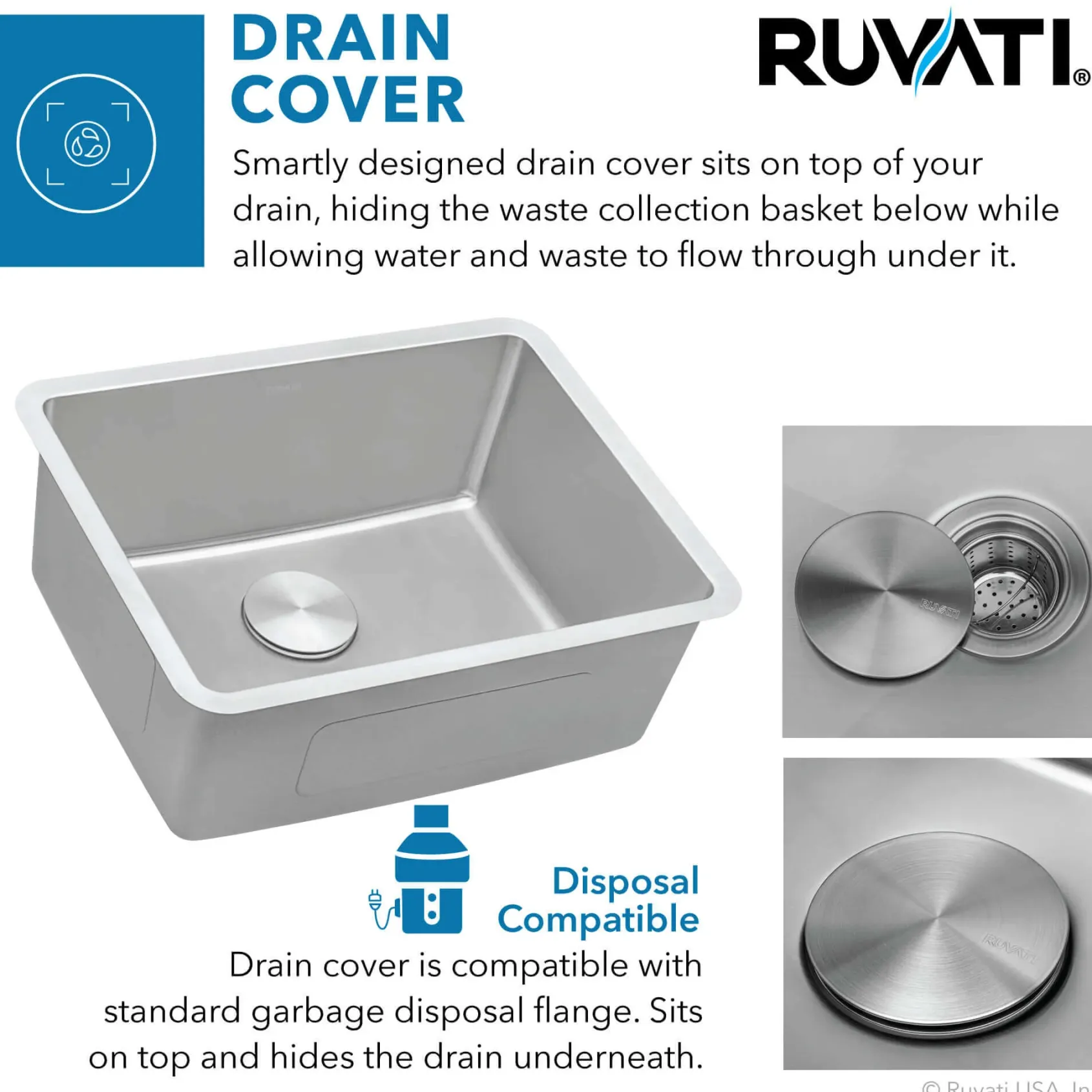 Ruvati Modena 20" Undermount Rectangle Stainless Steel Bar/Prep Sink, 16 Gauge, RVM5020