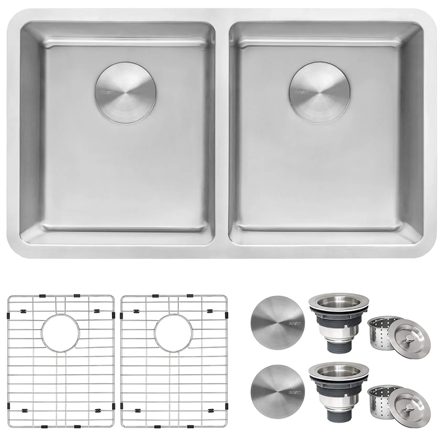 Ruvati Modena 31" Undermount Stainless Steel Kitchen Sink, 50/50 Double Bowl, 16 Gauge, RVM5099