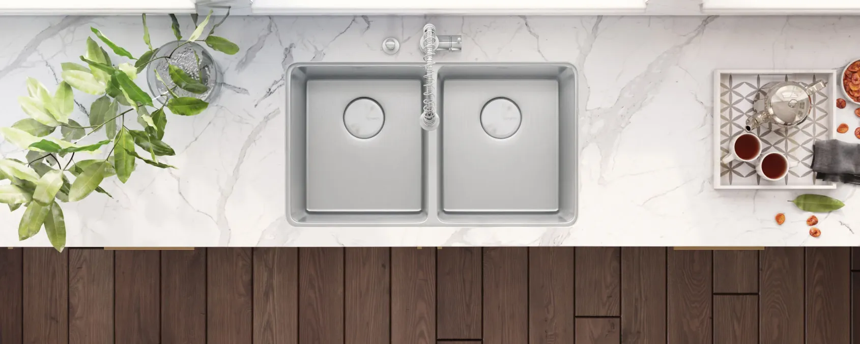 Ruvati Modena 31" Undermount Stainless Steel Kitchen Sink, 50/50 Double Bowl, 16 Gauge, RVM5099